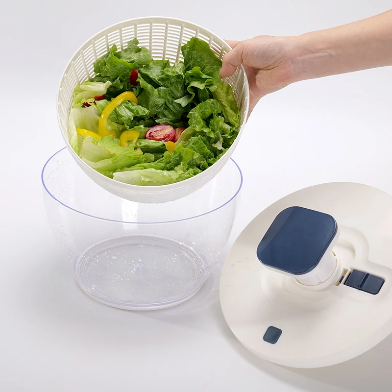Multi-Use Lettuce Vegetable Fruit Dryer Drainer Strainer Washer Prepping Large Salad Spinner with Bowl and Colander
