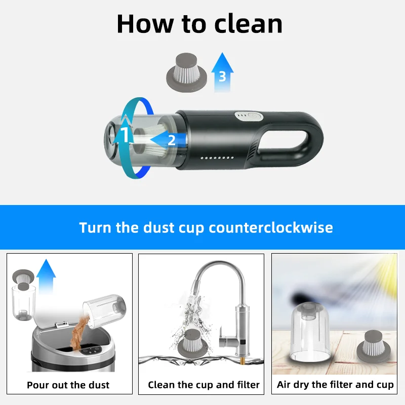 Super suction home household portable handheld stick vacuum cleaner