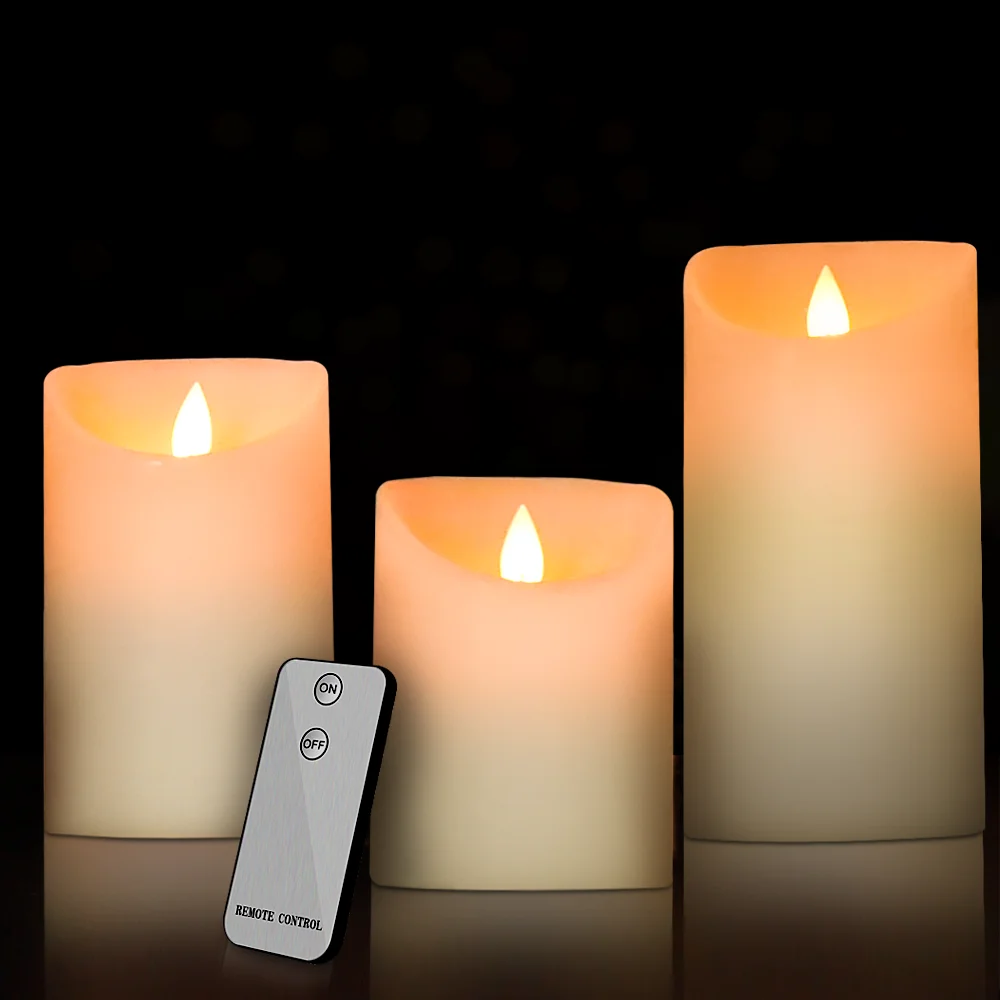 Mescente recharge led candle light with swirling glitter, electric led lights candle
