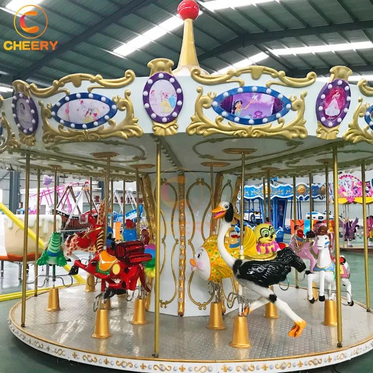 Fun fairground rides theme park luxury electric merry-go-round round carousel carnival ride for sale
