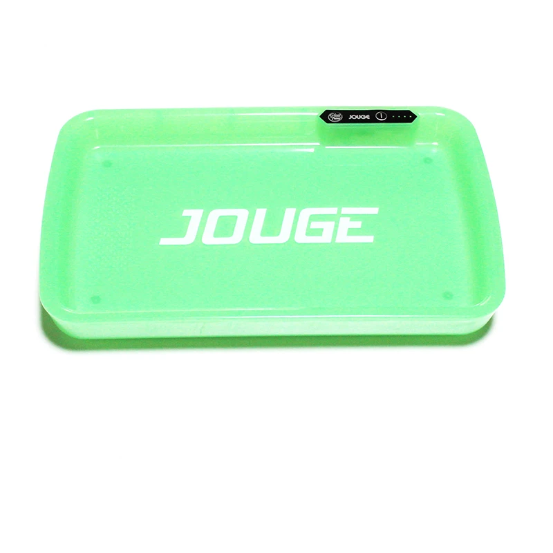 Оптовая продажа, пластиковый светодиодный поднос с печеньем и измельчителем сорняков, сияющий поднос для курения