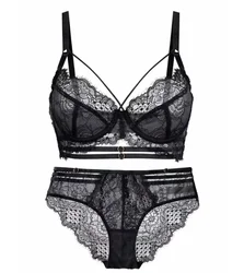 Хит продаж, женский кружевной бюстгальтер, комплект, модный кружевной прозрачный бюстгальтер пуш-ап, Комплект трусов, Женский комплект нижнего белья