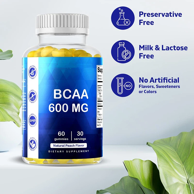 Private label natural essential amino acid Gummies Whey Protein Gold Standard BCAA Gummies For Muscle Building