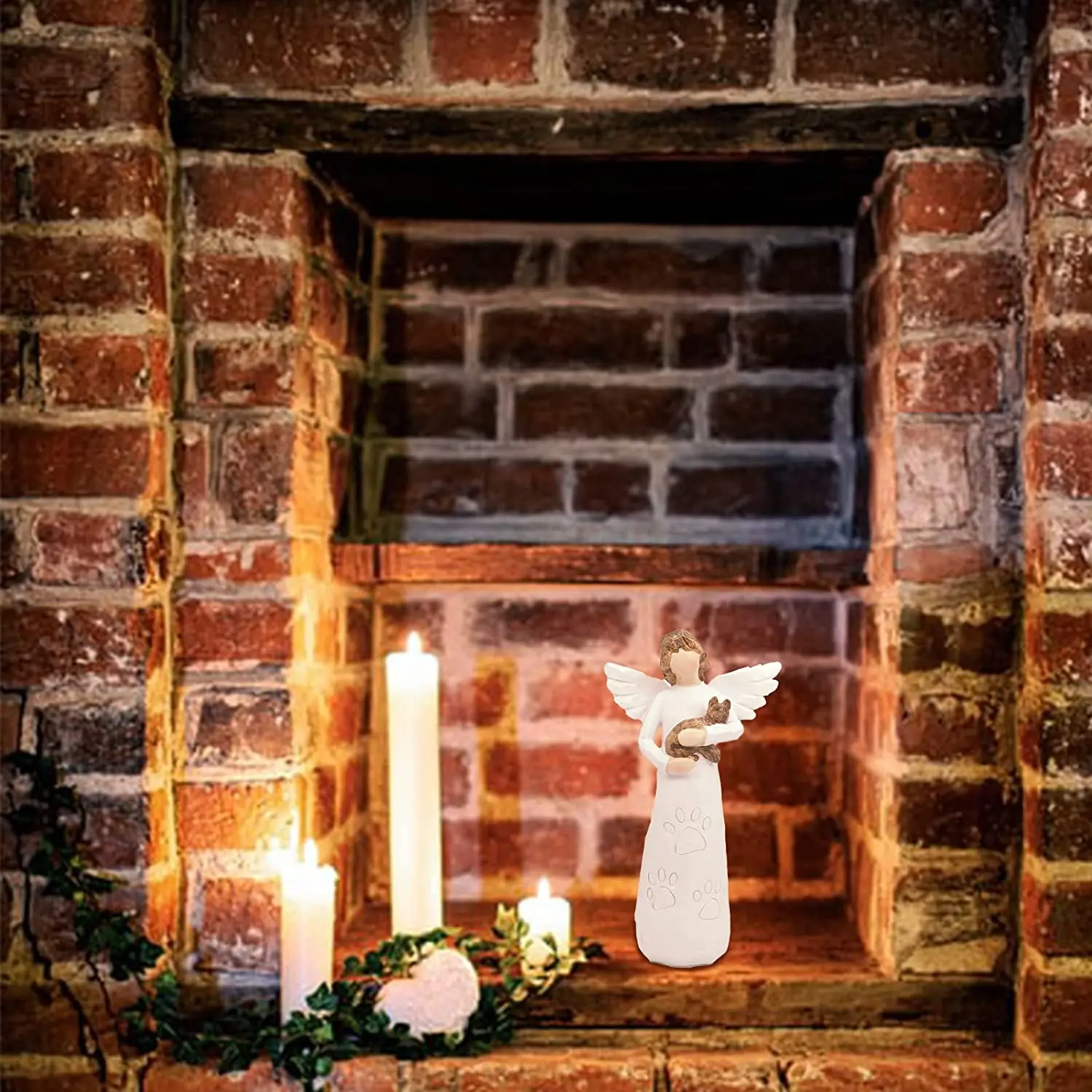 Custom Polyresin Pet Memorial Angel Hold Dog Statue