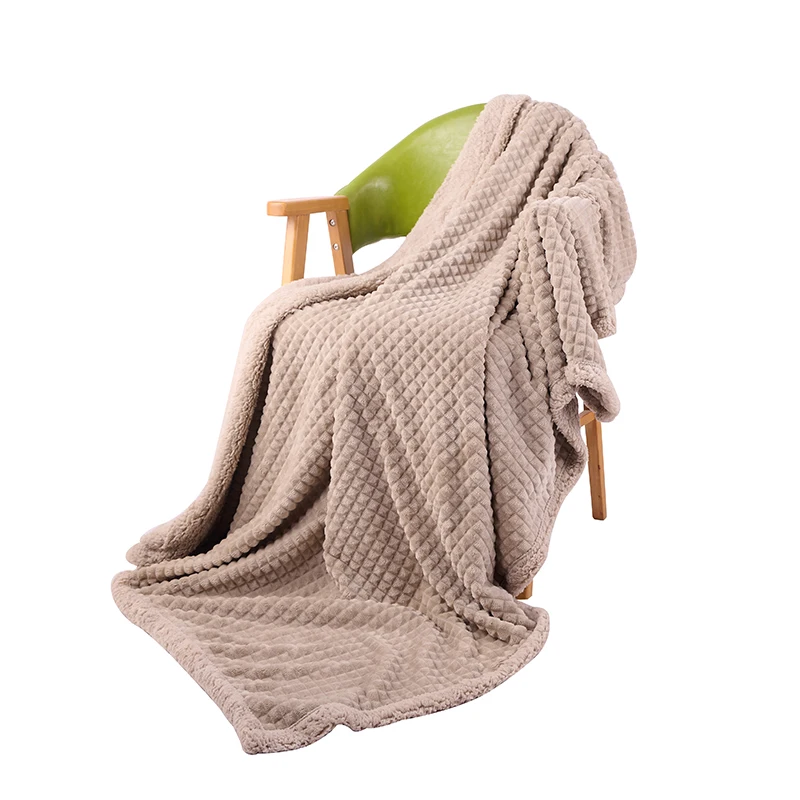 Super Quality Double Layer Flannel Sherpa Warm Thick Bedding Blankets Solid Colors Minky Dotted Soft Luxury Home Textile Blanket