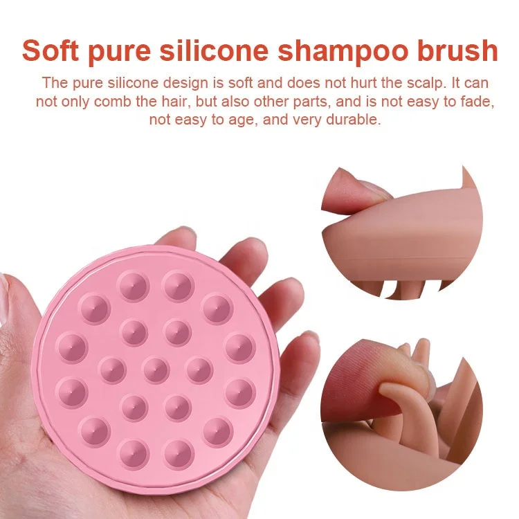 Exfoliating Silicone Body Scrubber Easy to Clean Long Lasting Black Scalp Massager Shampoo Brush