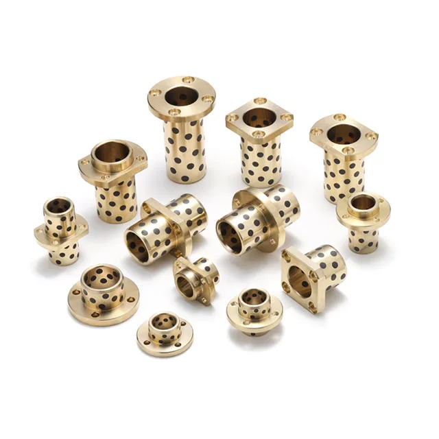 High Temperature Brass Sleeve Machinery Use Oilless Square Round Flanged Graphite Bearing Bronze Bushings