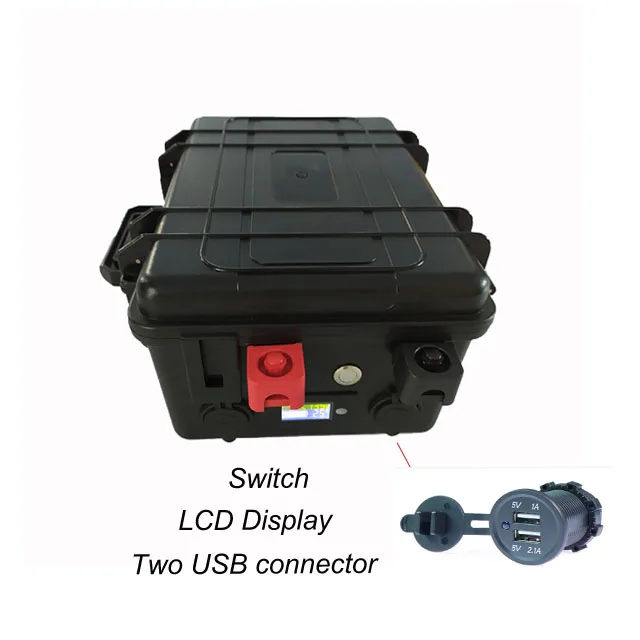 USB battery box lifepo4 12v 100ah lithium ion battery rechargeable battery
