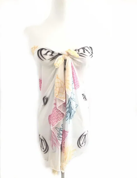 Spandex and Nylon blend fabric pineapple print beachwear sarong