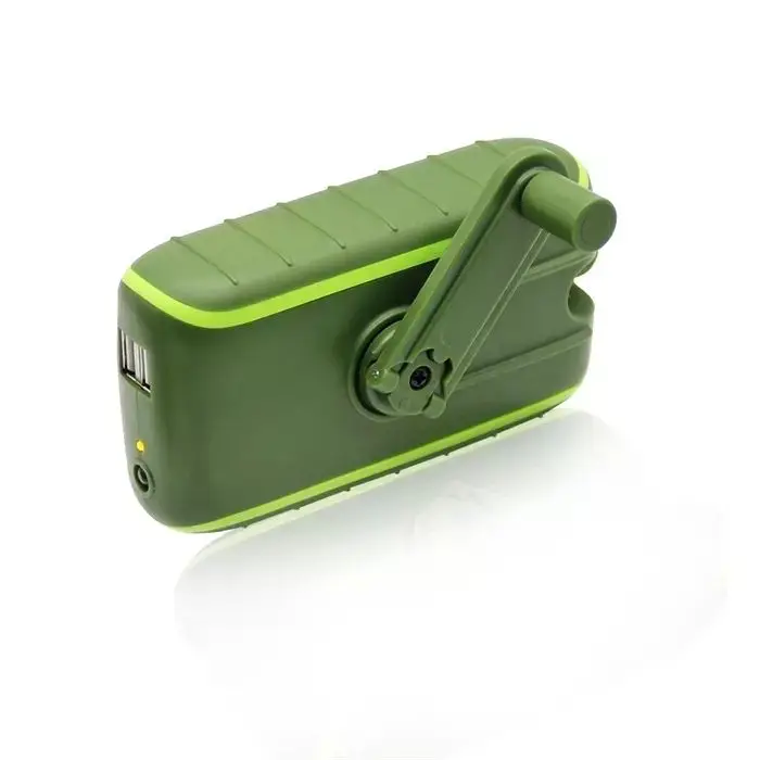 New Dynamo Hand Crank Dual USB Cell Phone Emergency Solar Charger With Led FlashLight