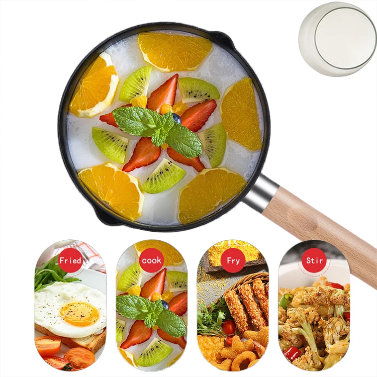 New Design Non Stick Induction Cooker Enamel Stainless Steel Milk Pot With Lid Handle
