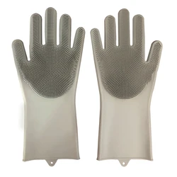 Free Samples Factory Wholesale Silicone Dishwashing Gloves With Scrubber