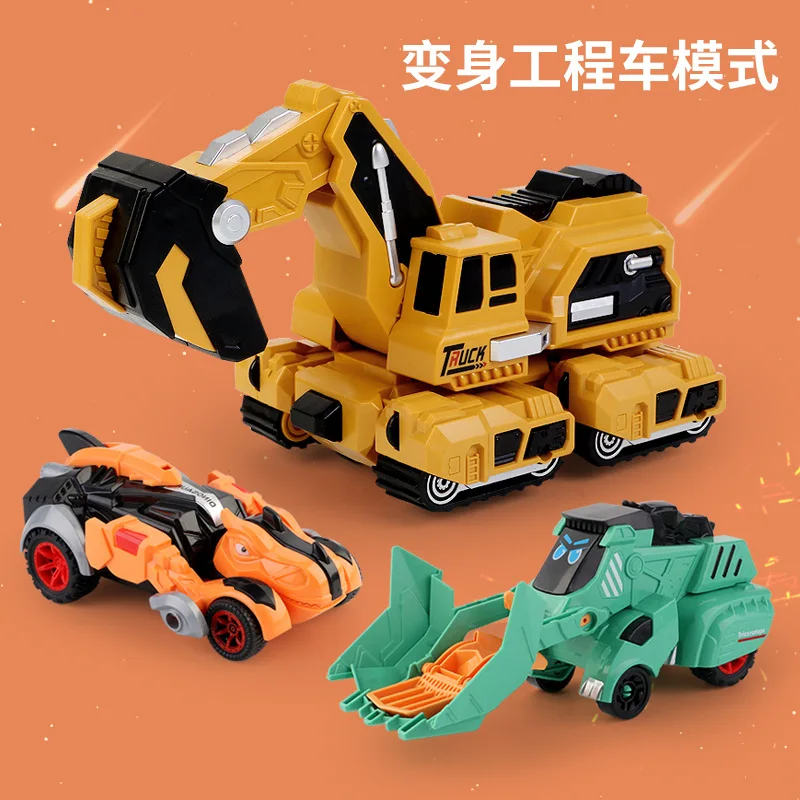 HY Toys impact deformed dinosaur car collision transformed engineering excavator brachiosaurus children boy toy wholesale st