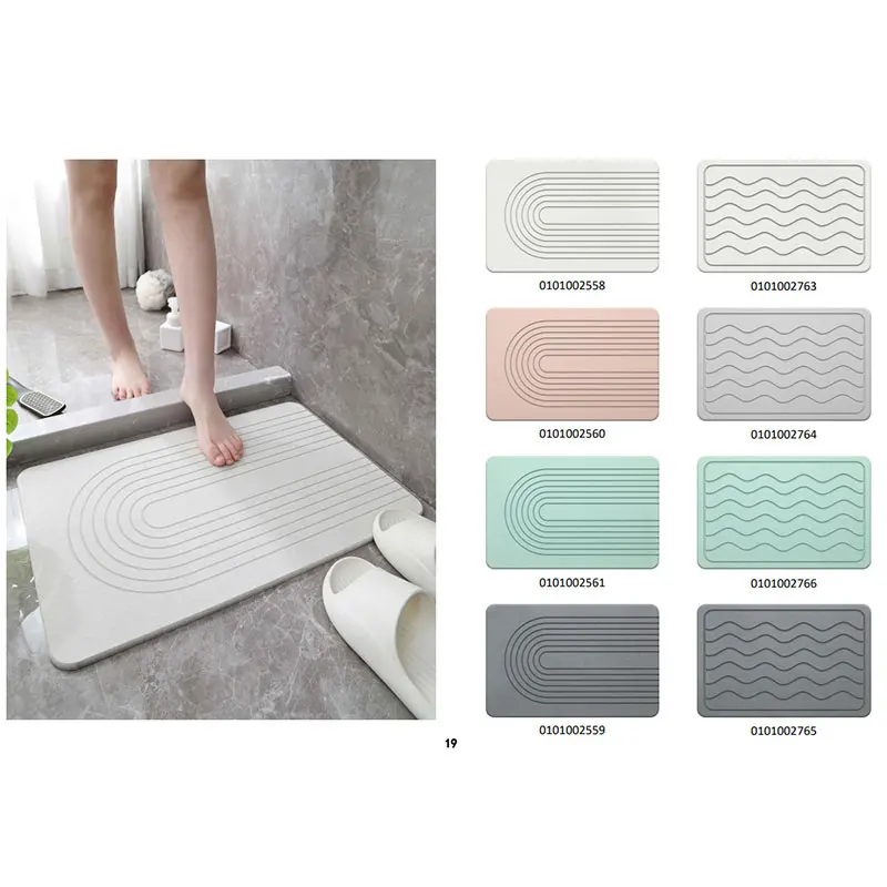 luxury diatomite stone bath mat super quick-dry absorbent non slip diatom mat for kitchen
