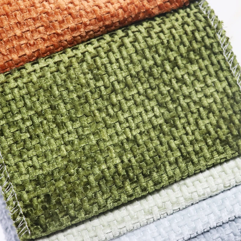 AC682 Home Textile Solid Color Shaggy Upholstery Polyester 390gsm 145cm Microfiber Chenille Jacquard Upholstery Fabric