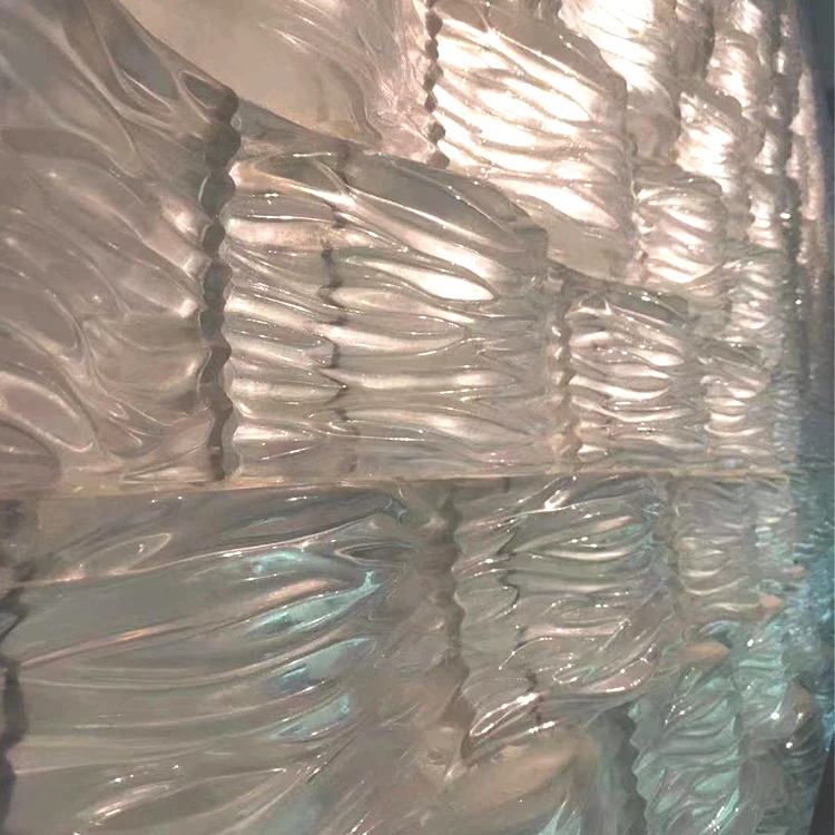 Ultra Clear Glass Brick Wave Water Pattern Arts And Crafts Decorative Glass Blocks Bricks Pieces Crystal Solid Color Glass Brick