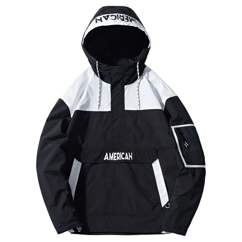 
Wholesale Custom Mens Hoodie Pullover Windbreaker Plus Size Jacket Wears 