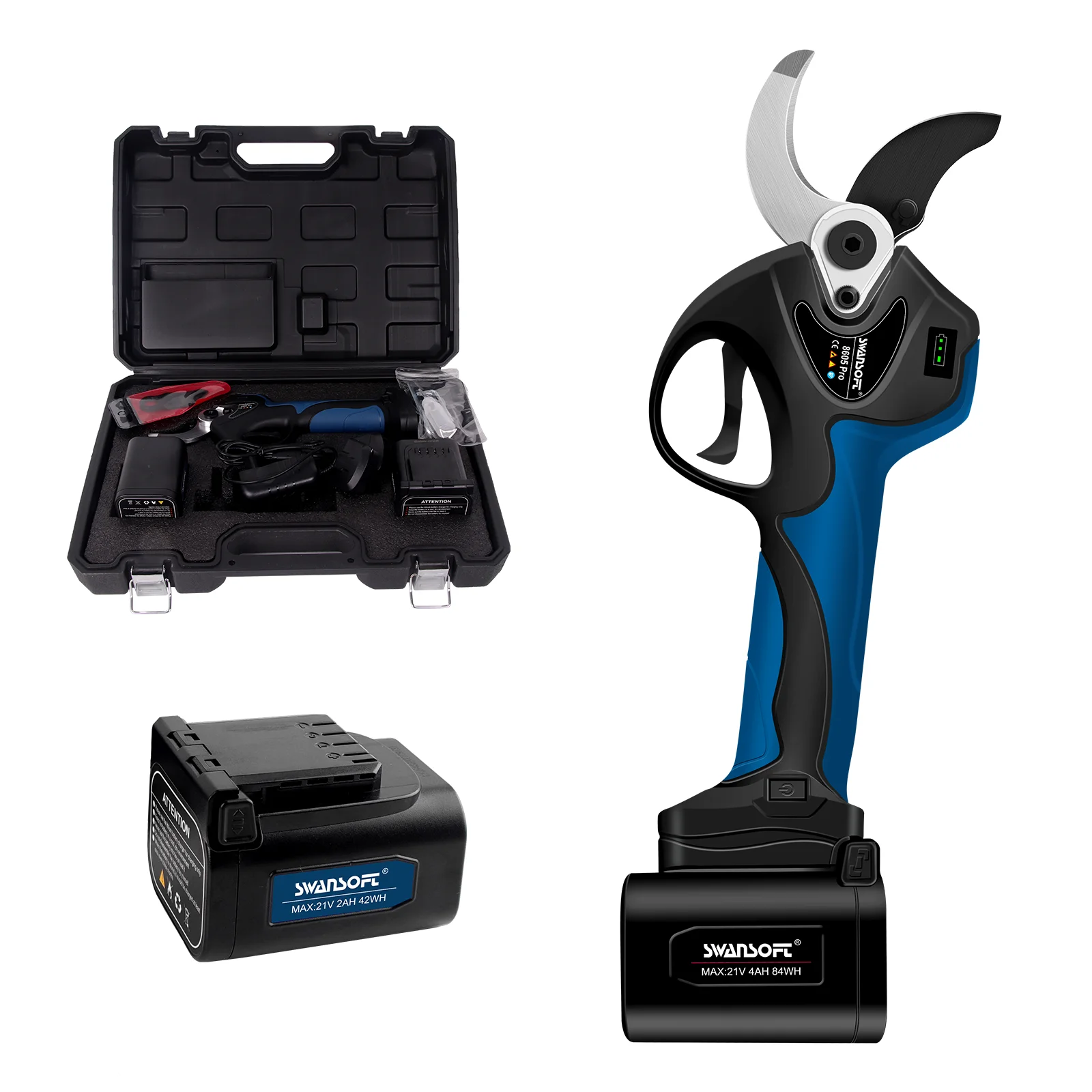 SWANSOFT Europe warehouse deliver 40mm electric pruning shears cordless garden scissors