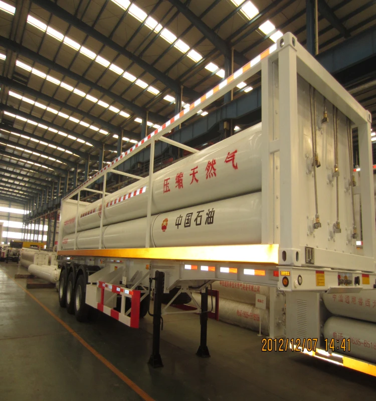 ADR BV Certificate 3 Axle 9 Tubes Customized 40ft Cng Gas Tube Bundle Skid Mounted Container