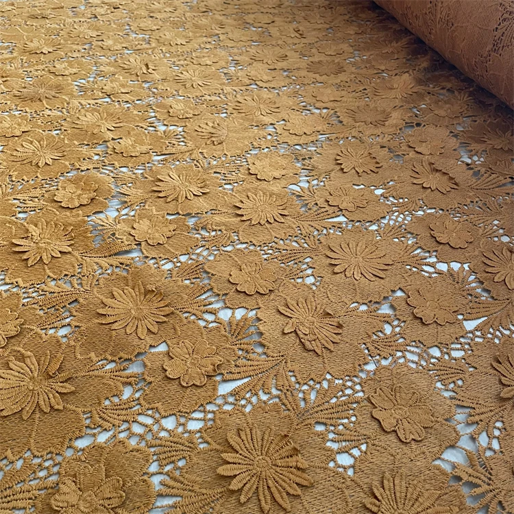 2024 New design African bridal wedding decoration materials Guipure Lace Fabric Nigerian Cord Embroidery Lace Fabric