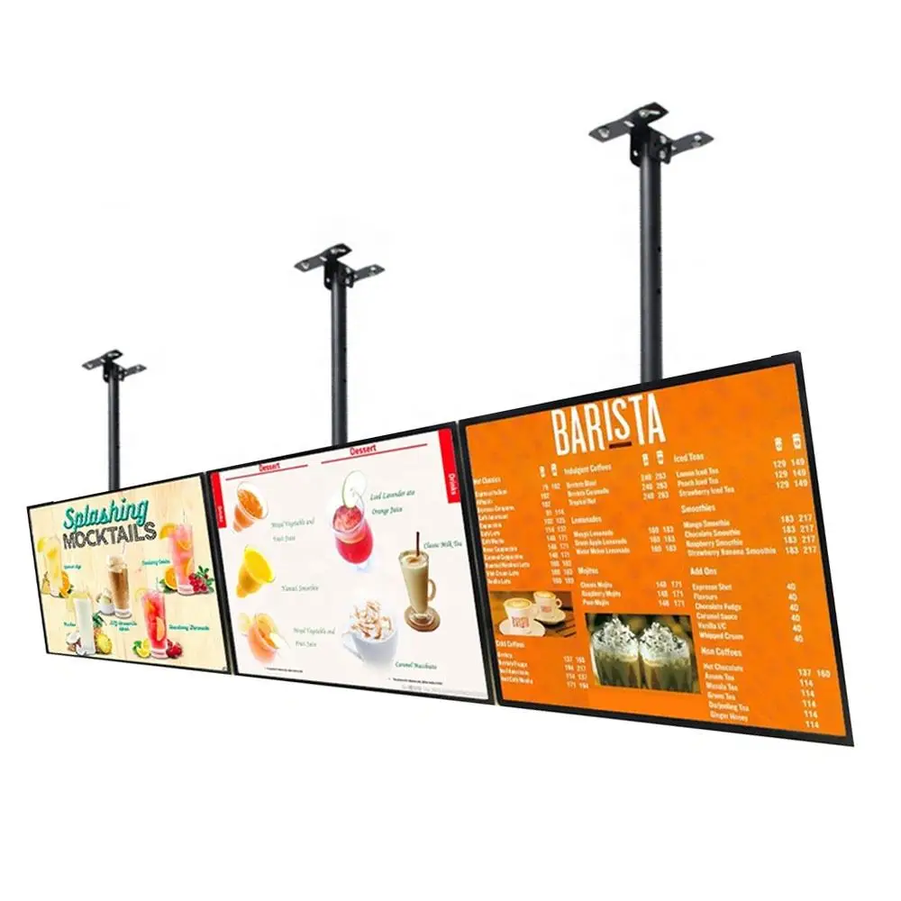 32 43 55 inch Menu Board Wall Mounted LCD Monitor BOE LCD Panel Digital Signage Hotel Restaurant Cafe Bar LCD Advertising Screen