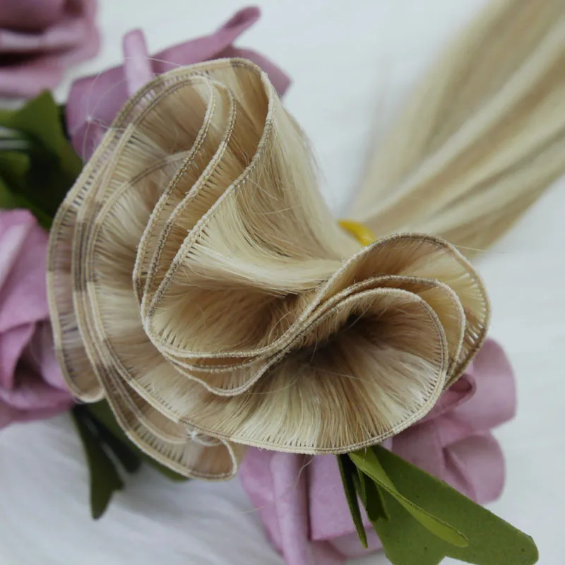 
Hot sale highlight hand tied weft Russian virgin hair 