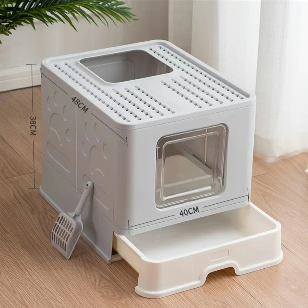 3 Colors Shape Dispenser Dog Waste Bag Selling Pet Self Cleaning Product Foldable Cat Litter Box