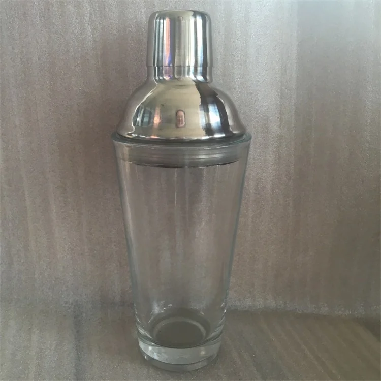 450ml/750ml Bar Stainless Steel Glass Cocktail Drinking Mojito Martini Shaker Mixer With Customized OEM Color&Logo