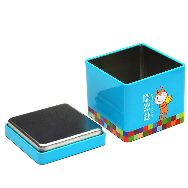 Wholesale Customized Luxury Toys Packing Square Shape Gift Cube Embossed Tin Box For Kids