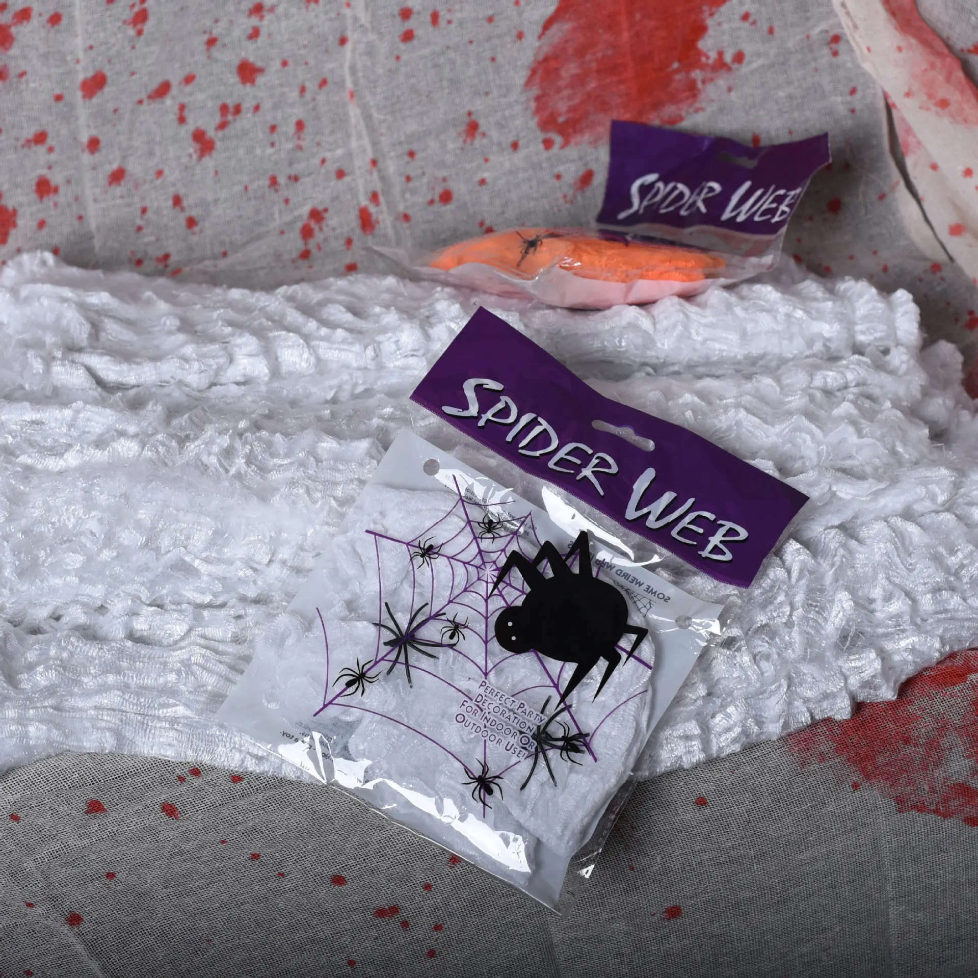 Halloween decoration spider cotton ghost festival bar layout props haunted house KTV mall secret room spider silk spider web