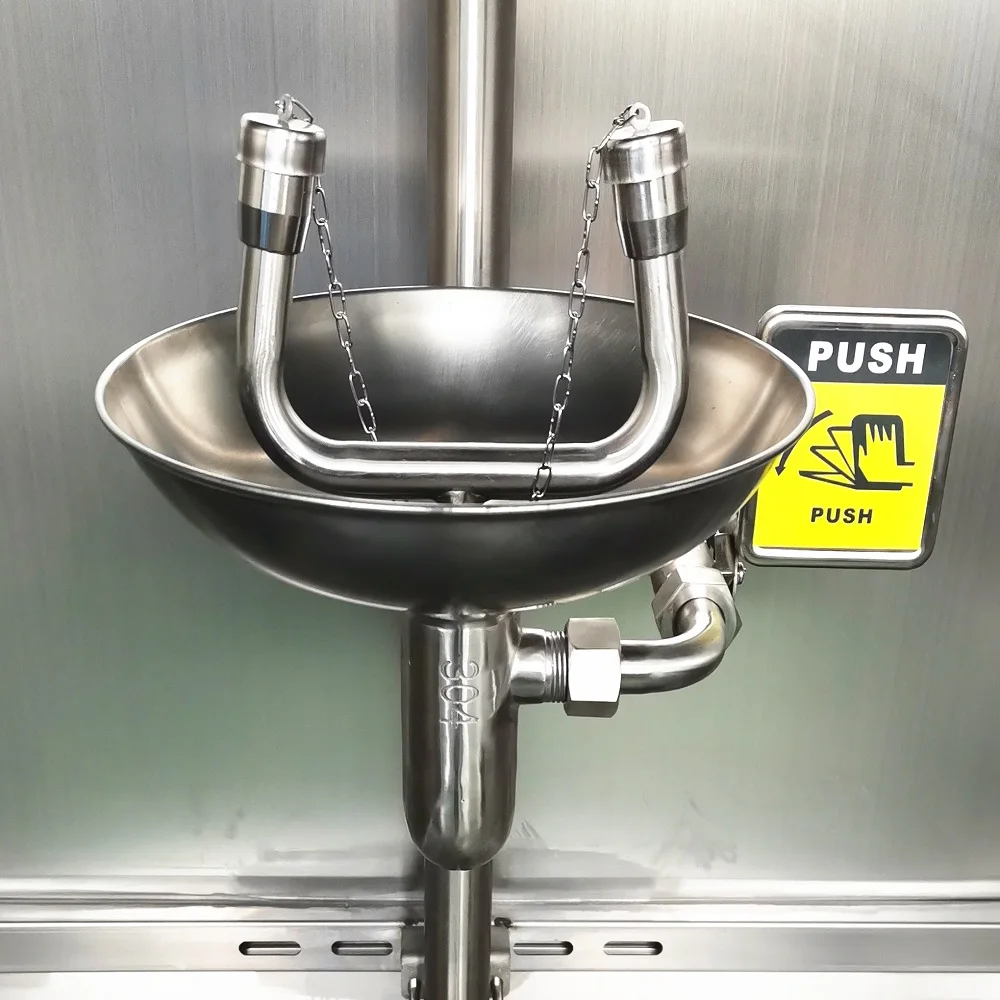 Stainless Steel Enclosed Safety Shower and Eye Wash Cabin