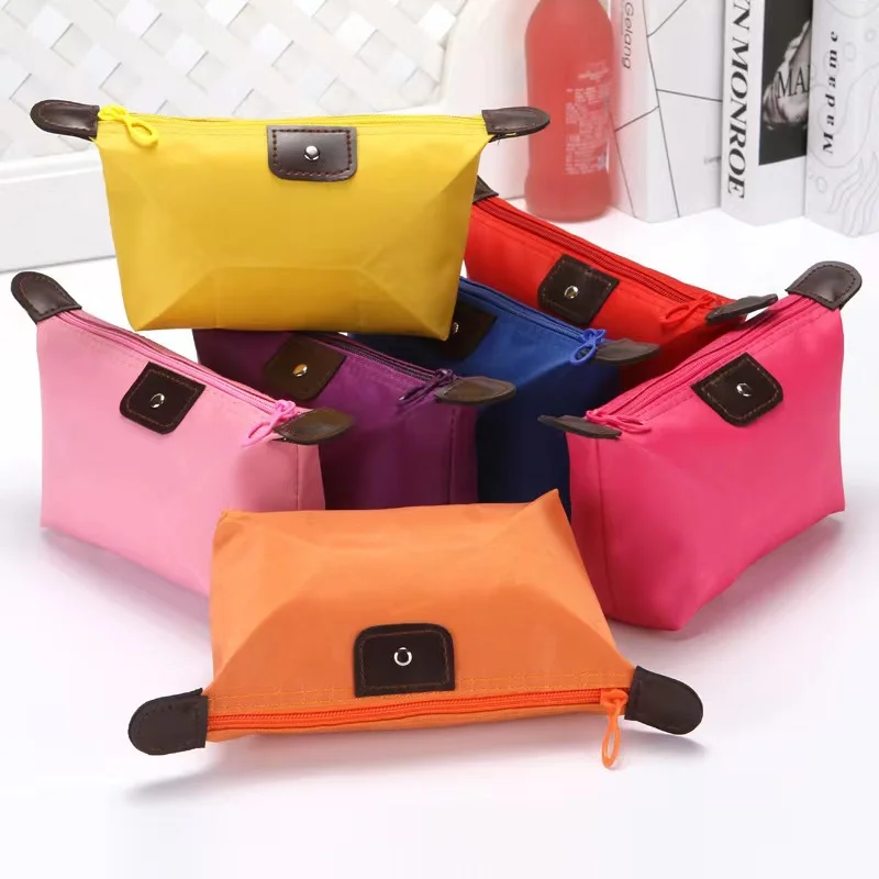 Cute large makeup bag portable travel lazy person convenient folding dumplings cosmetics gift storage bag