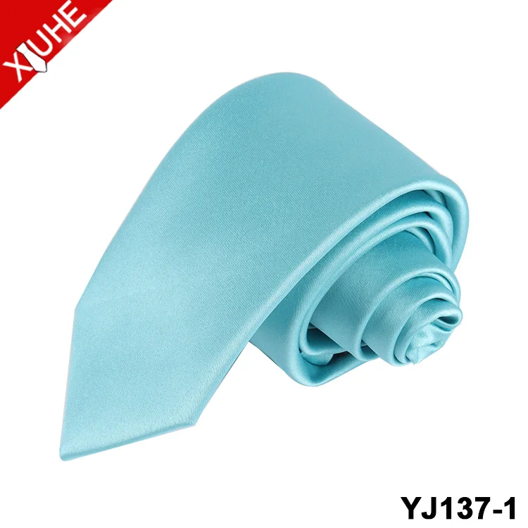 New Design 7.5cm Neck Tie Multicoloured Yellow Polyester Ties Custom Solid Color Mens Necktie