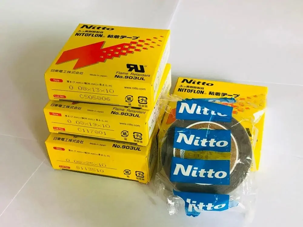 Original high quality Japan NITTO DENKO 903UL Tape T0.08*W(13 19 25)*L10m NITOFLON Waterproof Single Sided Heat Resistance