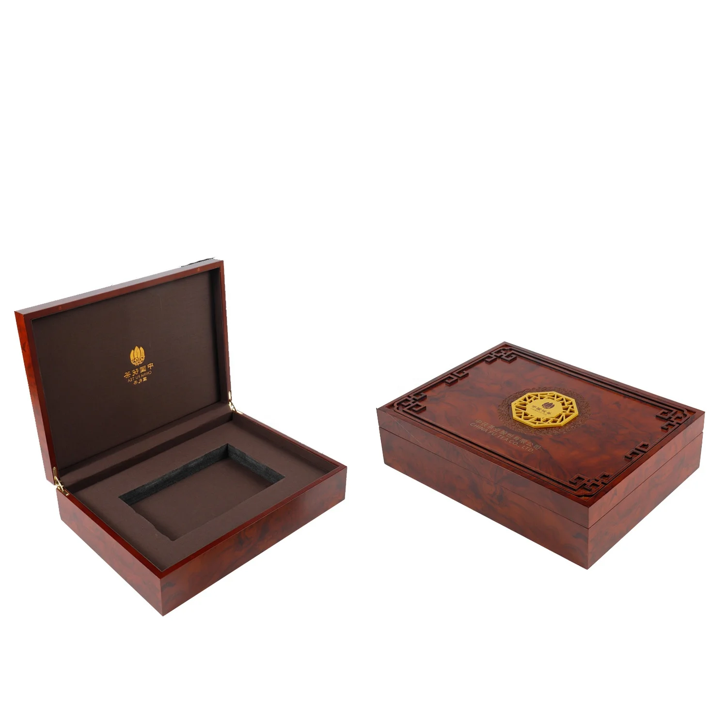 High Quality Professional Handmade Custom Real Wood Luxury Tea Package Unique Empty Tea Wooden Box