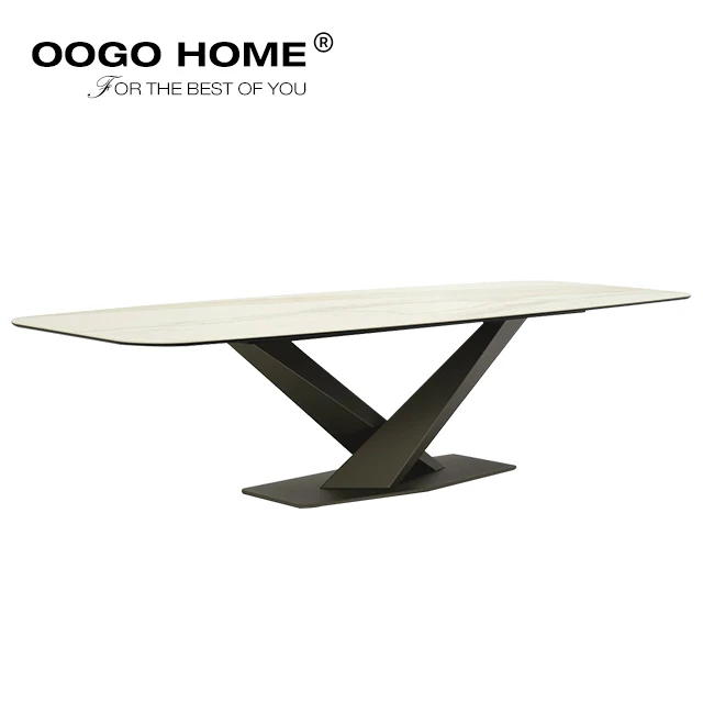 
New design stainless steel frame dining table furniture 