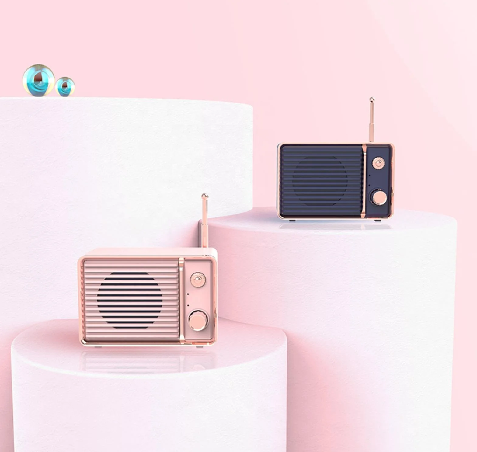 Mini Radio Speaker DW01 Ratro Wireless Speaker Blue Tooth HiFi Stereo Loudspeaker Support FM Radio TF Card