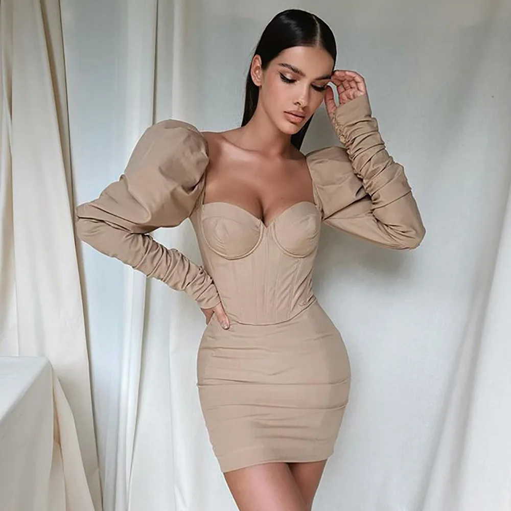 wholesale women clothing summer long sleeve off the shoulder bodycon casual dress