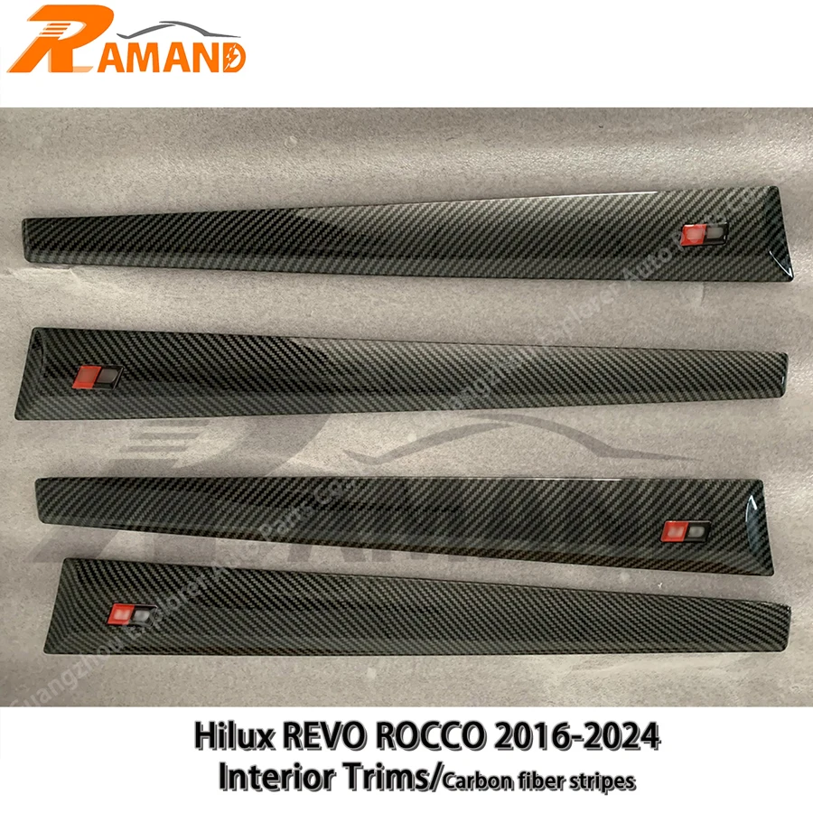 Car Interior Panel Cover Trims for Hilux Revo Rocco Carbon Fiber Decorative Sticker for Hilux Revo Rocco Interior Trim Kit