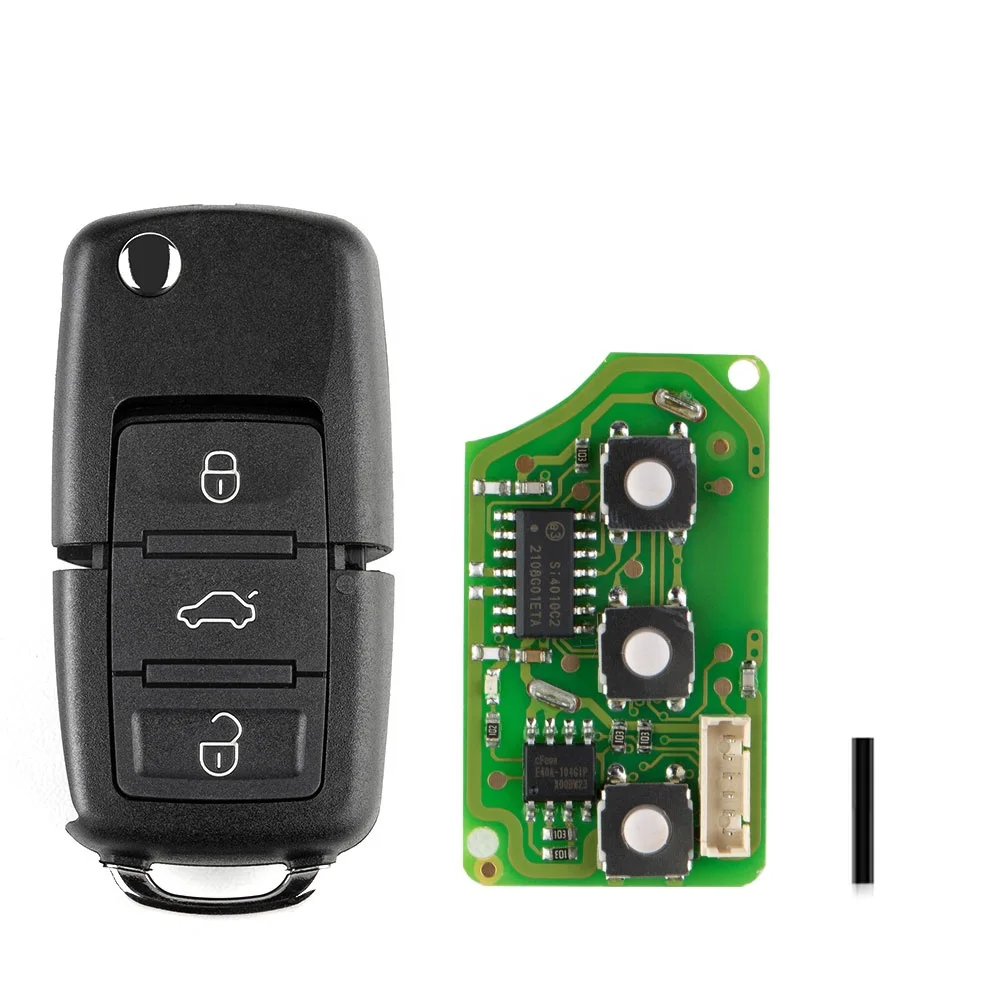 XHORSE XKB501EN VVDI2 Volks/wagen B5 Style Wired Flip Remote Key 3 Buttons