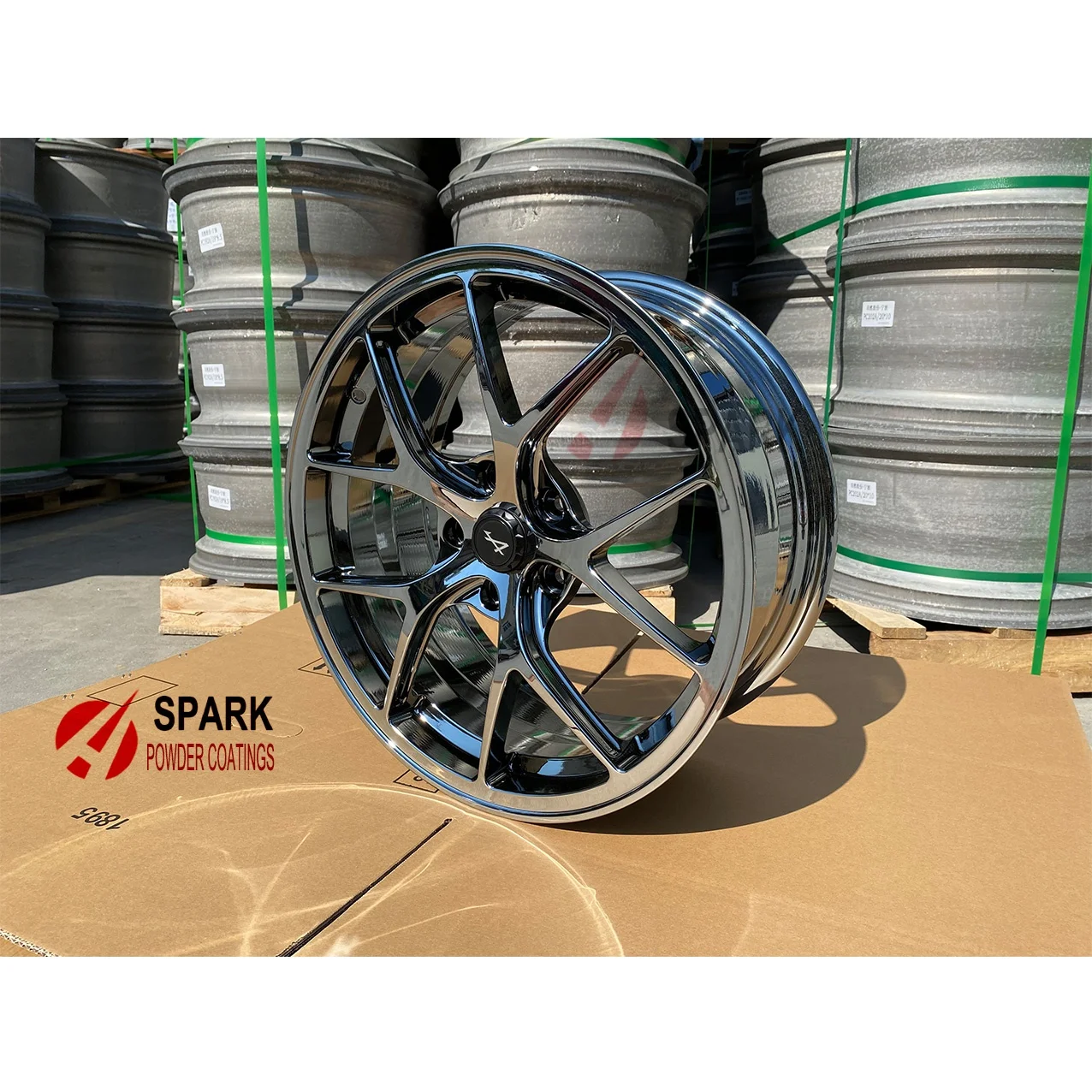 super Black Chrome Powder Coating mirror effect for wheels rims hubs bonding nano super Ghost Black chrome