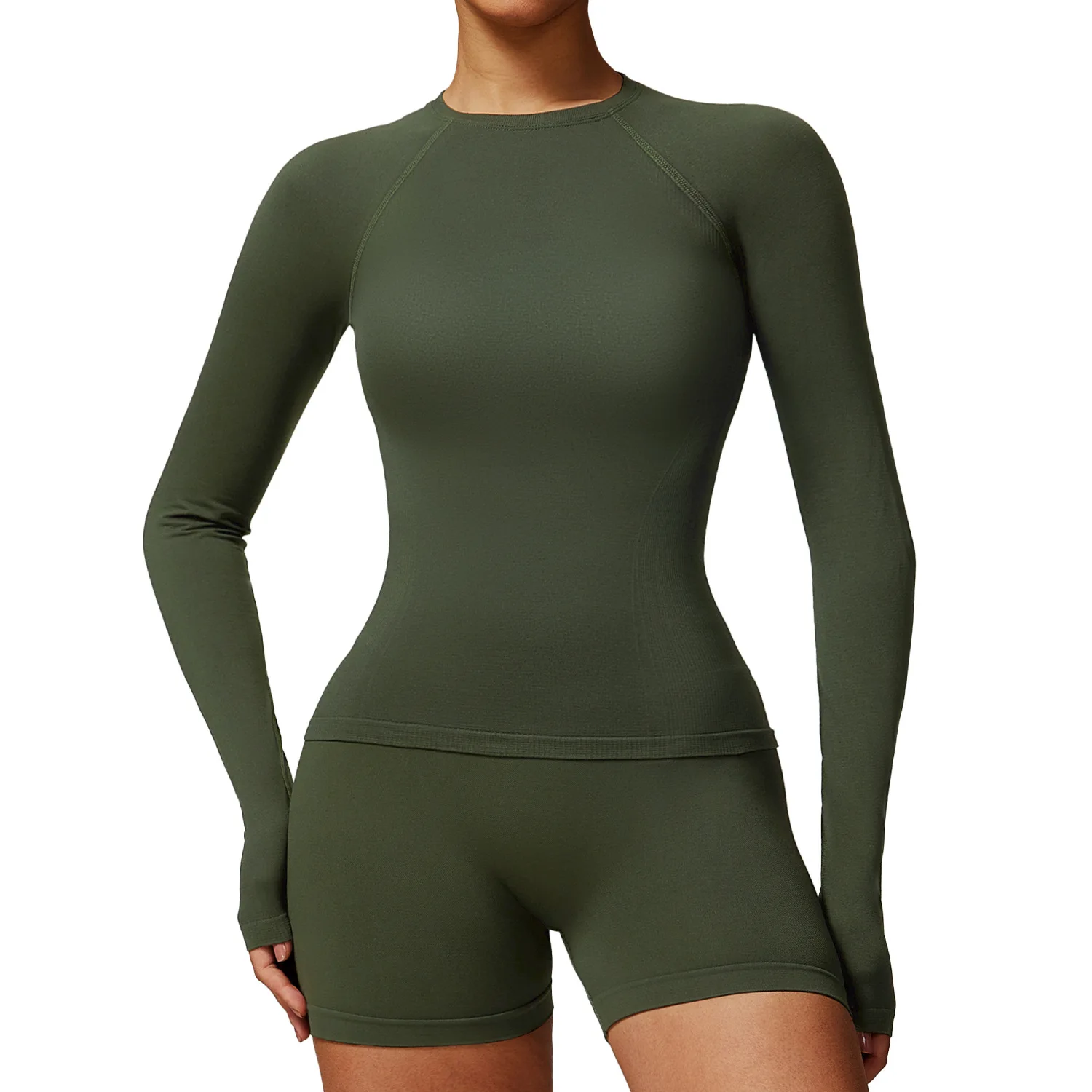 Custom Gym Running Tanktop Seamless Long Sleeved Tshirt Fitness Sport Bra Yoga Activewear Women Camisetas Deportes Workout Top