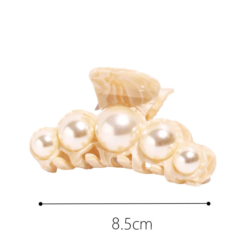 XinMei pearl hair claw clips accessories wholesale white marble hair claw clips flexible non slip women hair claw jaw clips big
