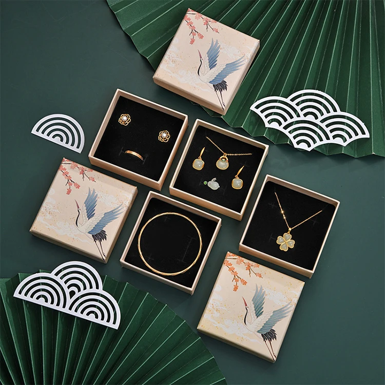 Luxury custom Ring jade pendant packing led light leather jewelry ring box led light Jewelry Box packaging