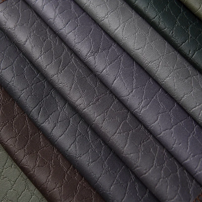 100% polyester Technology artificial leather Bronzed Embossed fabric Waterproof composite back nano technology fabric