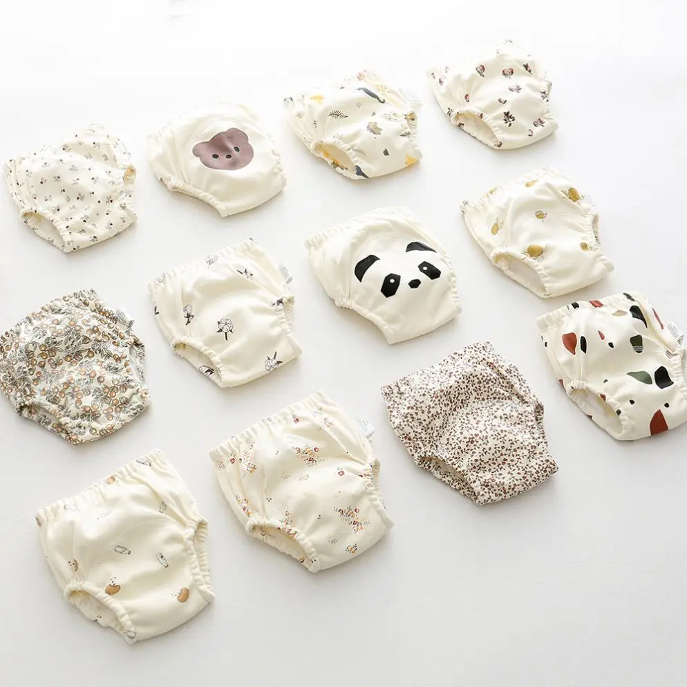 Multi Patterns in Stock Strong Absorbent Cotton Training Pants Toddler Potty Training Underwear for Baby Boys and Girls