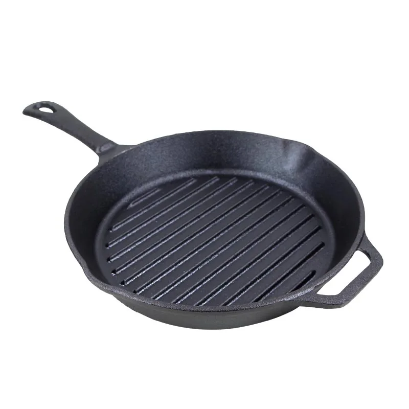 Home Kitchen Cook Pan Preseasoning Grill Pan for Gas or Induction