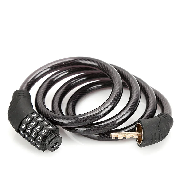 Four digit password lock for mountain bikes cheap bicycle lock steel wire chain lock cycling equipment accessories