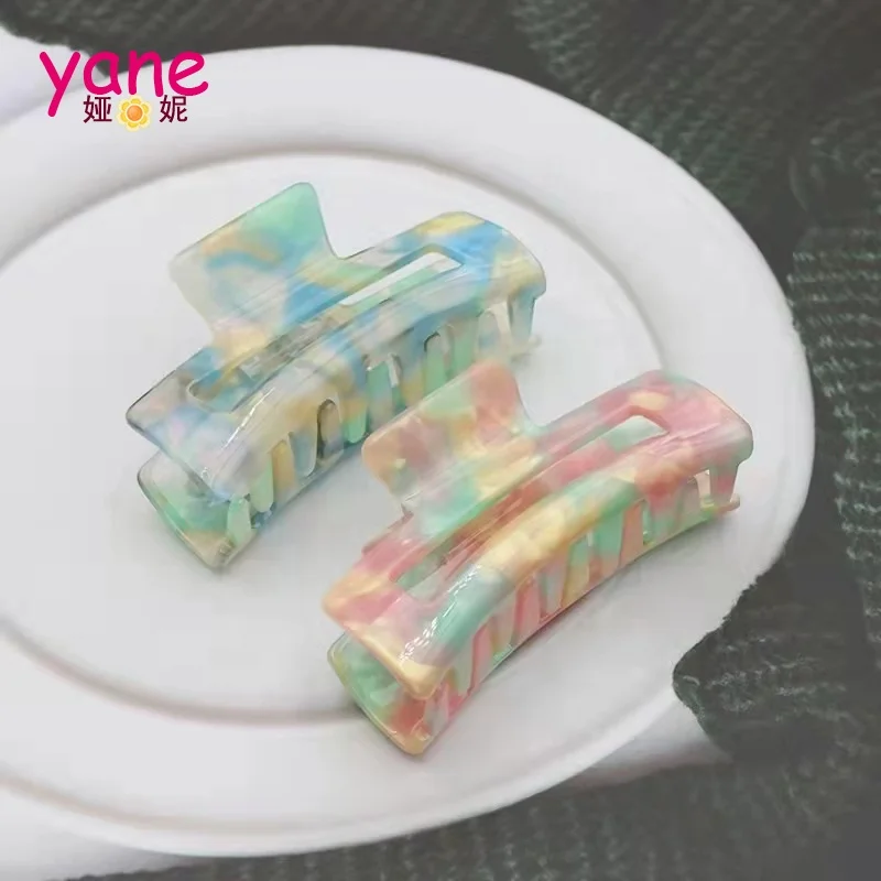 Hot colorful Acetic hair claws Grasp clips 8cm for women