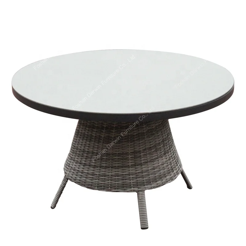 Luxury garden outdoor PE wicker rattan dining table and chairs made by China factory